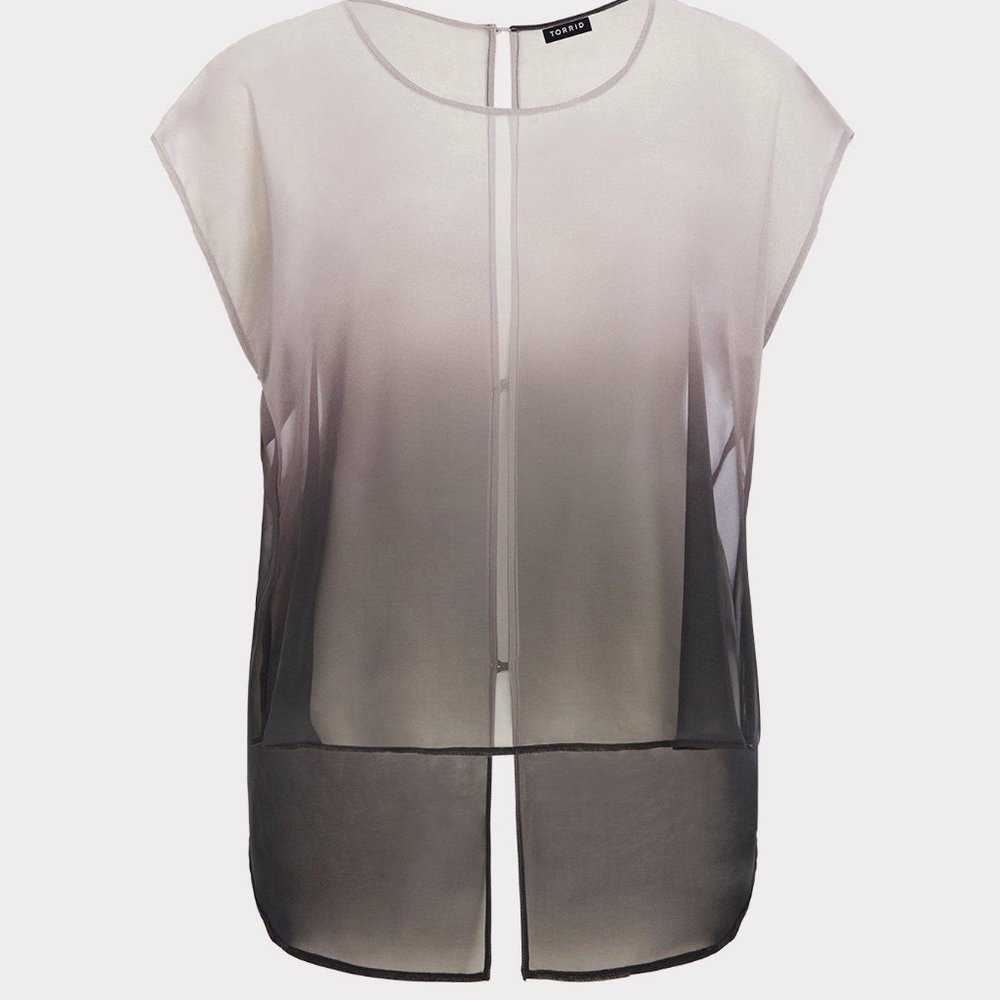 Chiffon Dolman Sleeve Blouse Ombre Size 2